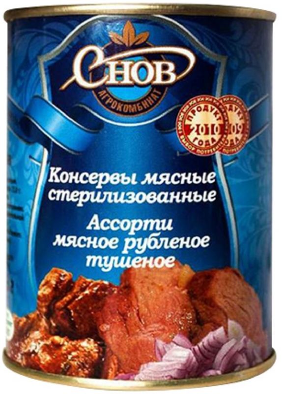 Снов. Ассорти мясное рубленное (гов+свин) 45 шт 338г тушеное